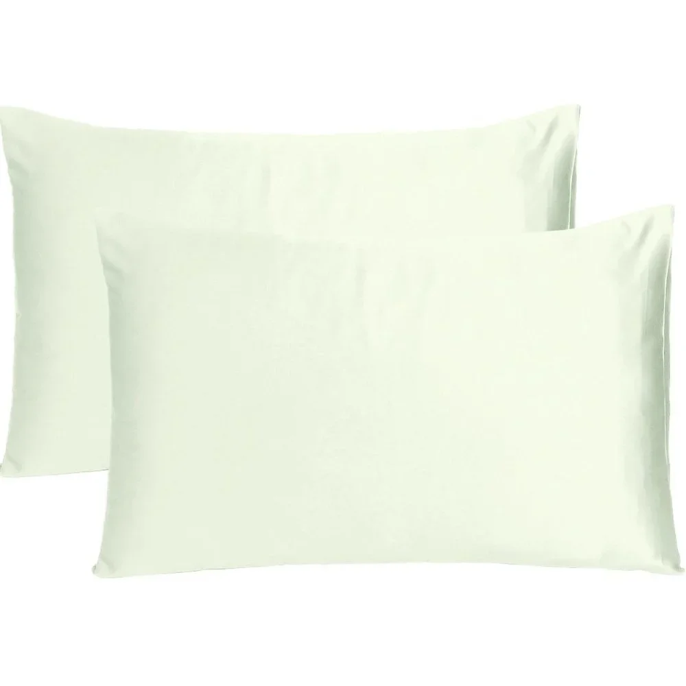 Oussum Standard Home Decorative Silky Comfortable Satin Pillow Cover Set of 2